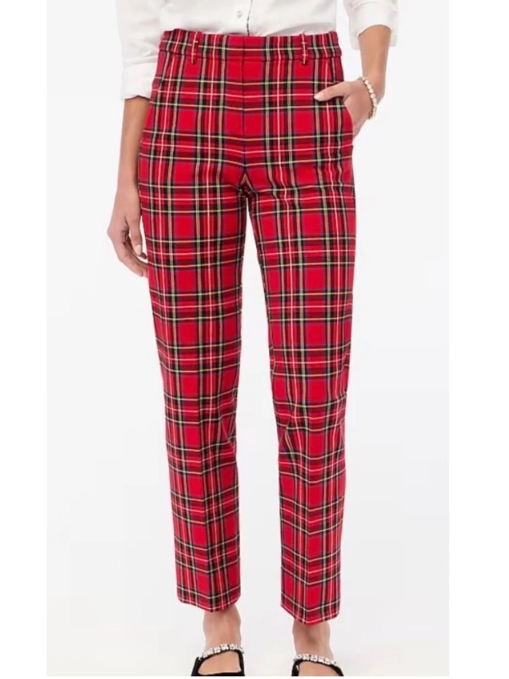 J. Crew Kallie Plaid Straight Leg Pant size 6 BT097